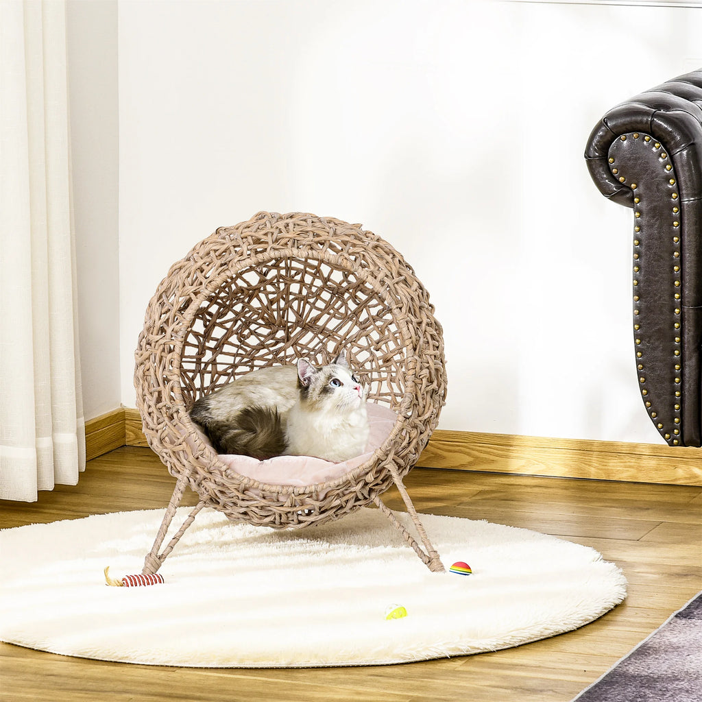 CozyNest Rattan Cat Bed