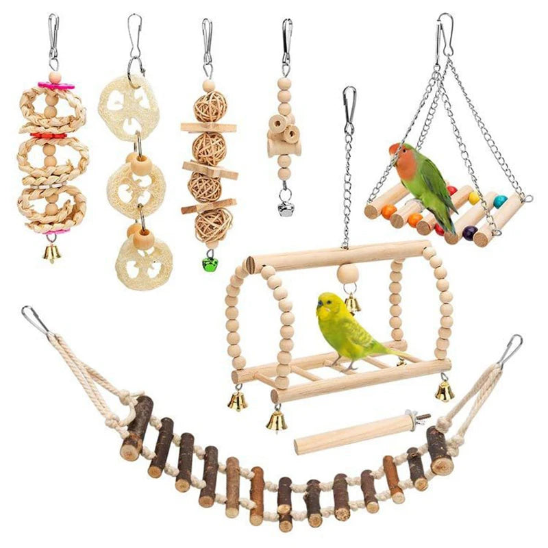 BirdPlay Haven – Natural Wooden Activity Set