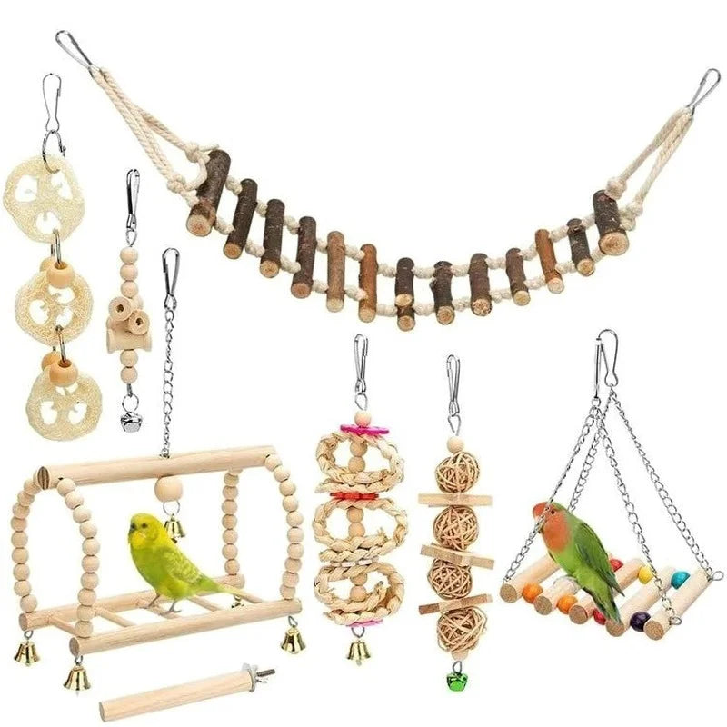 BirdPlay Haven – Natural Wooden Activity Set
