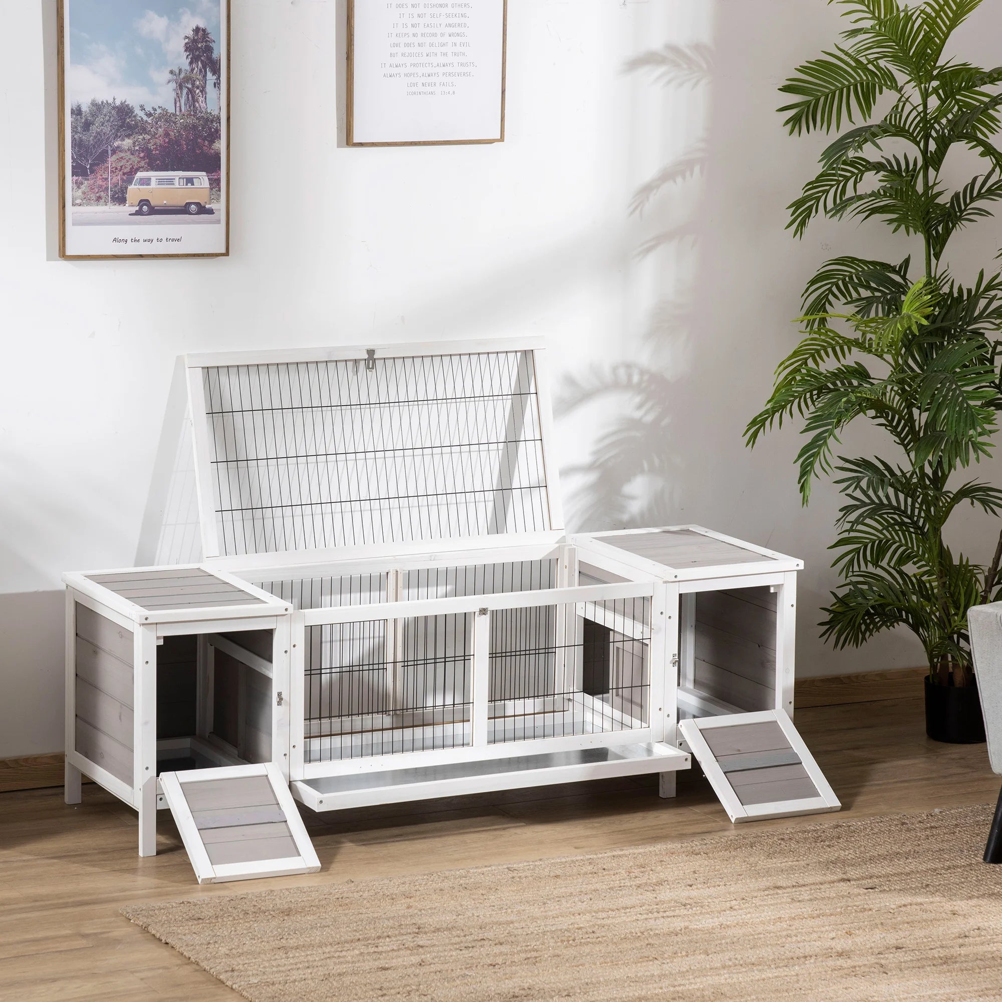 CozyBunny Modern Wooden Rabbit Hutch