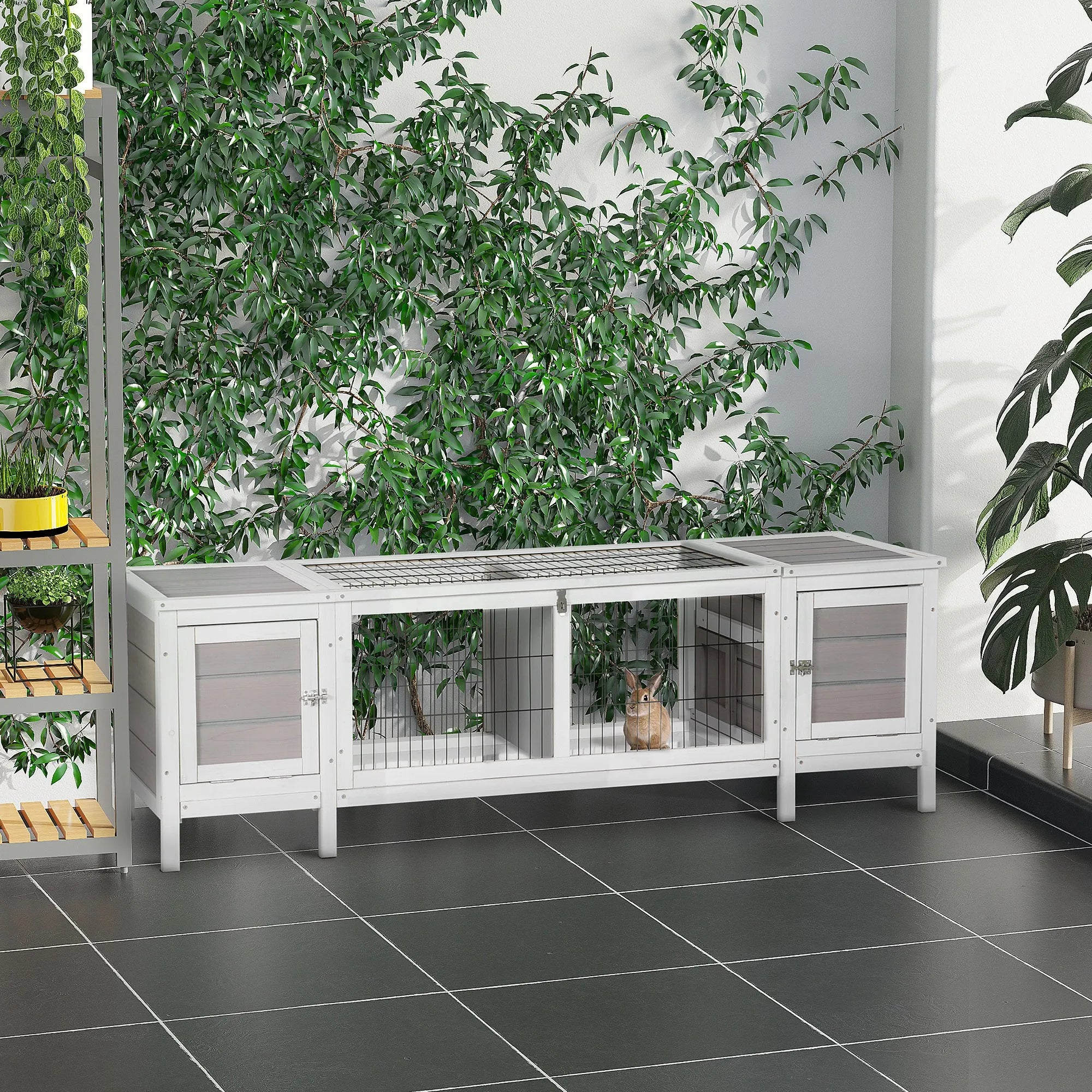 CozyBunny Modern Wooden Rabbit Hutch