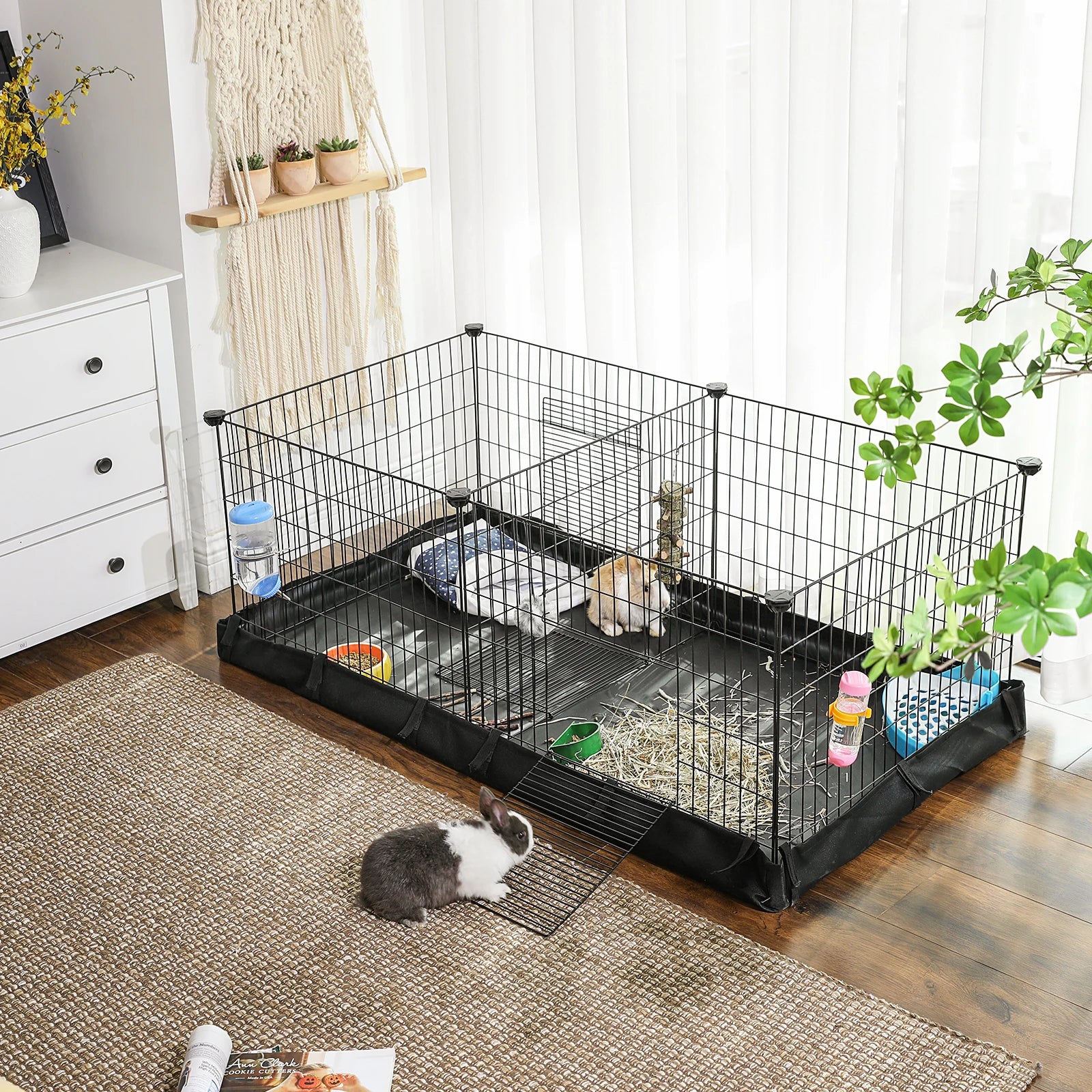 BunnyPark – Indoor & Outdoor Rabbit Playpen with Floor Mat