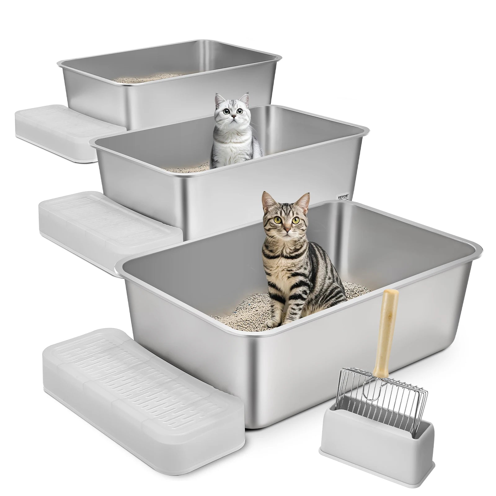 PurrMetal Premium Stainless Steel Litter Box