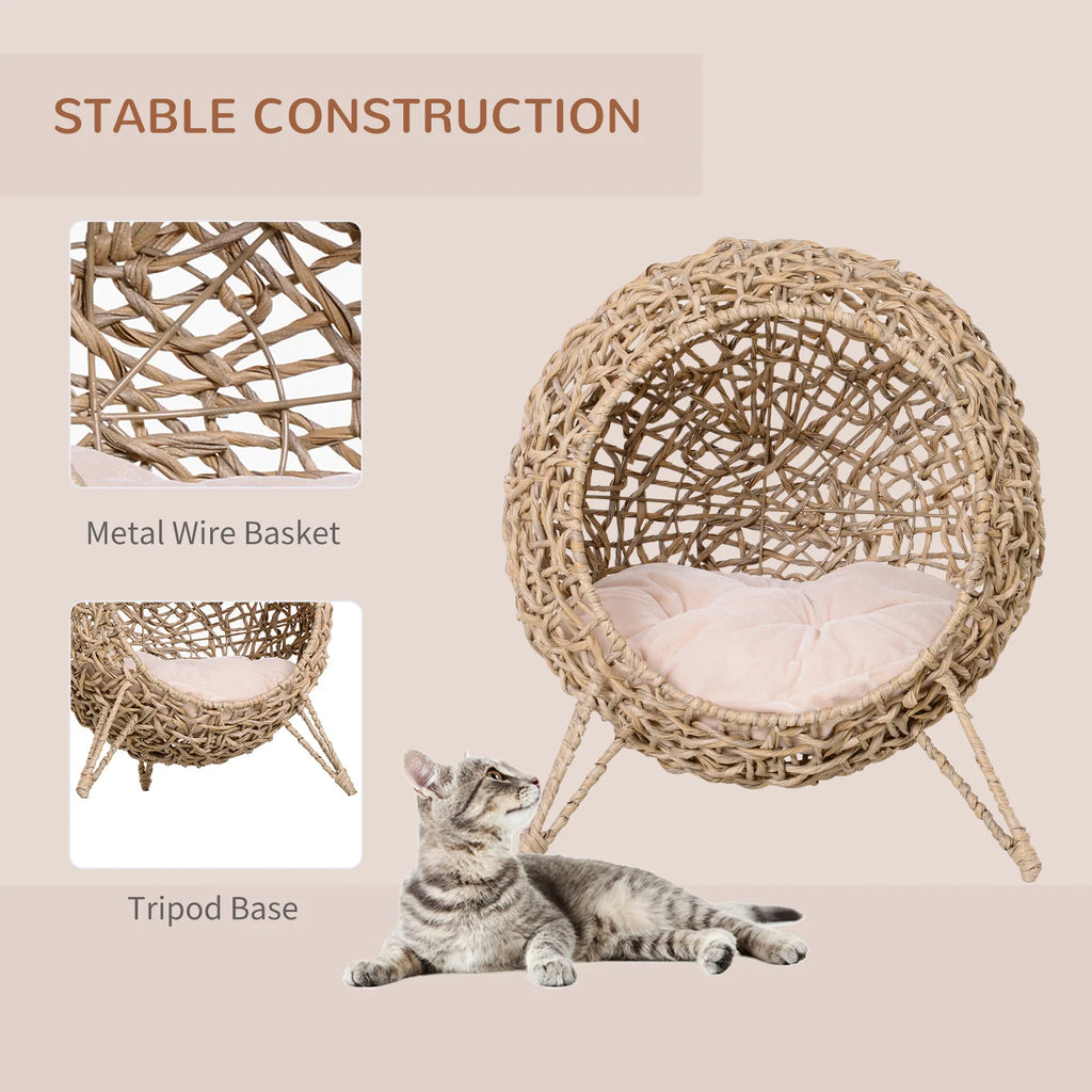 CozyNest Rattan Cat Bed